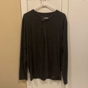 Vortex men’s heathered grey Henley long sleeve